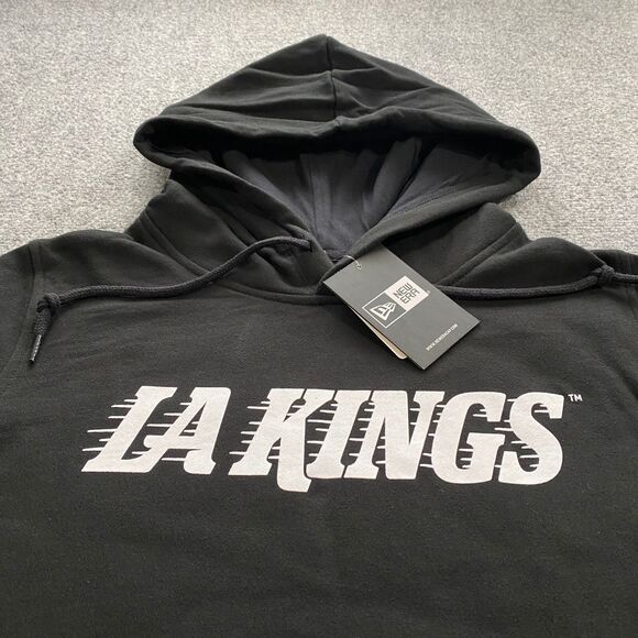 Los Angeles LA Kings Wordmark Logo New Era Hoodie Womens Medium Black NHL Hockey - Picture 3 of 15
